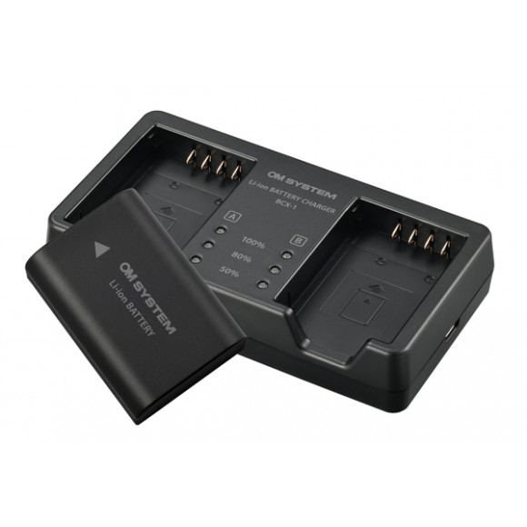 OM SYSTEM SBCX-1 Lithium-Ion Battery and Charger Kit For OM-1 Camera